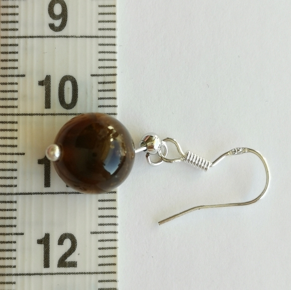 Tigers Eye drop earrings Sterling Silver hook 🆕 - Picture 4 of 5